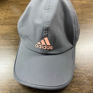 Adidas Charcoal Cap Hat with Coral Logo